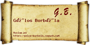 Gálos Borbála névjegykártya