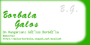 borbala galos business card